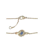 Bracelet Saphir et Zirconium 18cm Plaqué Or