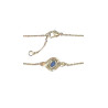 Bracelet Saphir et Zirconium 18cm Plaqué Or