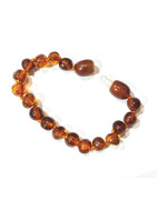 Bracelet Ambre Cognac Bébé avec Fermoir Sécurisé