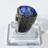 Bague Lapis-Lazuli Type Chevalière Acier Inox