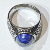 Bague Lapis-Lazuli Type Chevalière Acier Inox