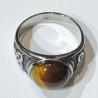 Bague Œil de Tigre Type Chevalière Nœud Celtique Acier Inox