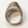 Bague Œil de Tigre Type Chevalière Acier Inox