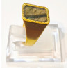 Bague Œil de Tigre Type Chevalière Plaquée Or