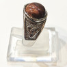 Bague Œil de Taureau Type Chevalière Nœud Celtique Acier Inox