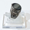 Bague Onyx Plate Type Chevalière Acier Inox