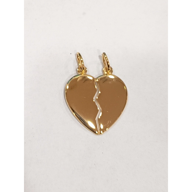Pendentif Cœur Séparable Plaqué Or
