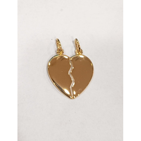 Pendentif Cœur Séparable Plaqué Or