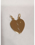 Pendentif Cœur Séparable Plaqué Or