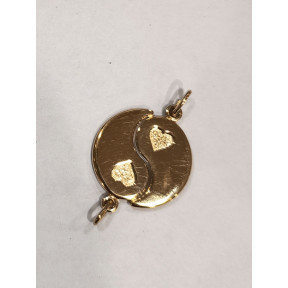Pendentif Ying Yang Séparable Plaqué Or