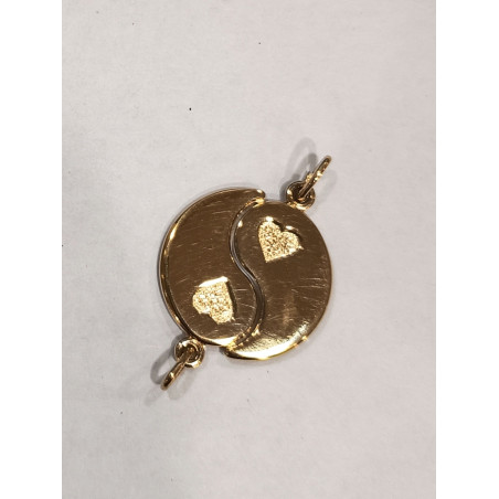 Pendentif Ying Yang Séparable Plaqué Or