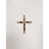 Pendentif Saphir Noir et Zirconium Croix Plaqué Or