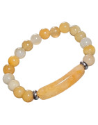 Bracelet Topaze Impériale Plaque et Pierres Rondes 8mm