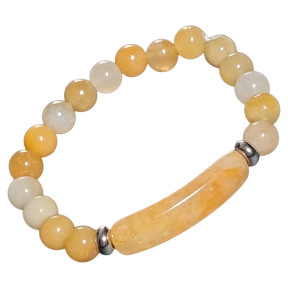 Bracelet Topaze Impériale Plaque et Pierres Rondes 8mm