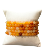Bracelet Aventurine Orange Pierres Rondes 6mm