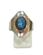 Bague Labradorite Cuivre et Argent 925 Taille 57