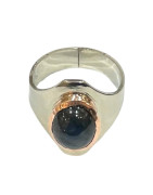 Bague Labradorite Cuivre et Argent 925 Taille 57