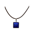 Pendentif Lapis-Lazuli Carré Argent 925 sur Cordon Réglable