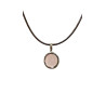 Pendentif Quartz Rose Rond 1cm de Diamètre sur Cordon Réglable