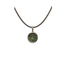 Pendentif Serpentine Rond 1cm de Diamètre Argent 925 sur Cordon Réglable