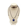 Pendentif Lapis-Lazuli Rectangulaire Argent 925 sur Cordon Réglable