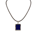 Pendentif Lapis-Lazuli Rectangulaire Argent 925 sur Cordon Réglable