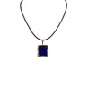 Pendentif Lapis-Lazuli Rectangulaire Argent 925 sur Cordon Réglable