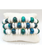 Bracelet Chrysocolle Howlite Pierres Ovales "Soutien Régime"
