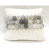 Bracelet Quartz Fantôme Pierres Rondes 8mm