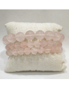 Bracelet Quartz Rose A+ Pierres Rondes