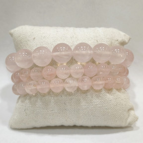 Bracelet Quartz Rose A+ Pierres Rondes