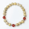 Bracelet Jaspe Peau de Léopard et Cornaline Pierre Rondes 8mm