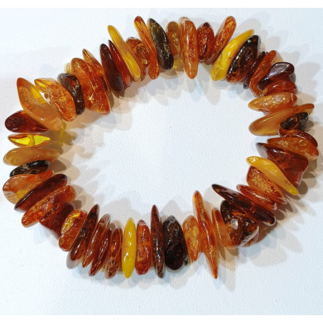 Bracelet Ambre Baltique Multicolore Gros Morceaux Baroque
