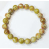 Bracelet Serpentine Jade Tacheté Pierres Rondes 10mm