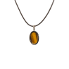 Pendentif Œil de Tigre Ovale Argent 925 sue Cordon Réglable