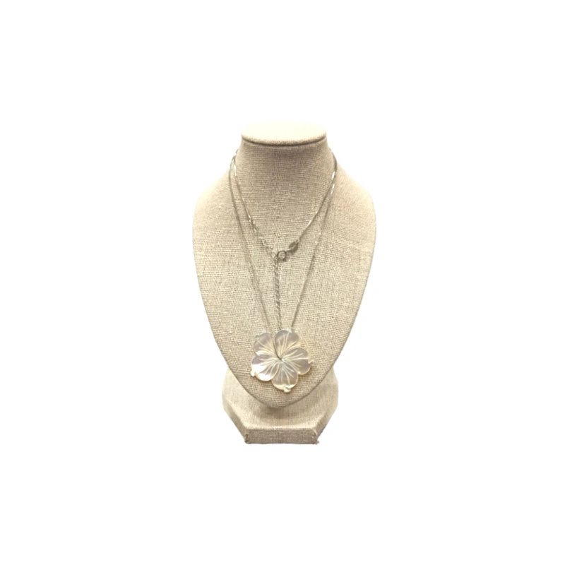 Pendentif Nacre Fleur avec Chaîne 45cm Argent 925