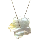 Pendentif Nacre Fleur avec Chaîne 45cm Argent 925