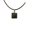 Pendentif Labradorite Carré Facetté Argent 925 sur Cordon