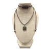 Pendentif Labradorite Carré Facetté Argent 925 sur Cordon
