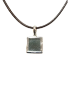 Pendentif Labradorite Carré Facetté Argent 925 sur Cordon