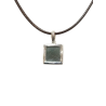 Pendentif Labradorite Carré Facetté Argent 925 sur Cordon