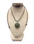 Pendentif Labradorite Rond 2cm de Diamètre Argent 925 sur Cordon Réglable