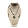 Pendentif Labradorite Rond 1cm de Diamètre Argent 925 sur Cordon Réglable