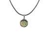 Pendentif Labradorite Rond 1cm de Diamètre Argent 925 sur Cordon Réglable