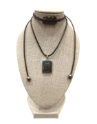 Pendentif Labradorite Rectangulaire Argent 925 sur Cordon Réglable