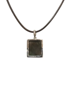 Pendentif Labradorite Rectangulaire Argent 925 sur Cordon Réglable