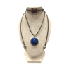 Pendentif Lapis-Lazuli Rond 2cm de Diamètre Argent 925 sur Cordon Réglable
