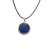 Pendentif Lapis-Lazuli Rond 2cm de Diamètre Argent 925 sur Cordon Réglable