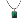 Pendentif Malachite Rectangulaire Argent 925 sur Cordon Réglable