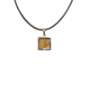 Pendentif Œil de Tigre Carré Argent 925 sur Cordon Réglable